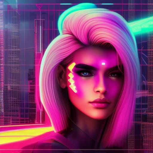 Neon girl - AI Generated Artwork - NightCafe Creator