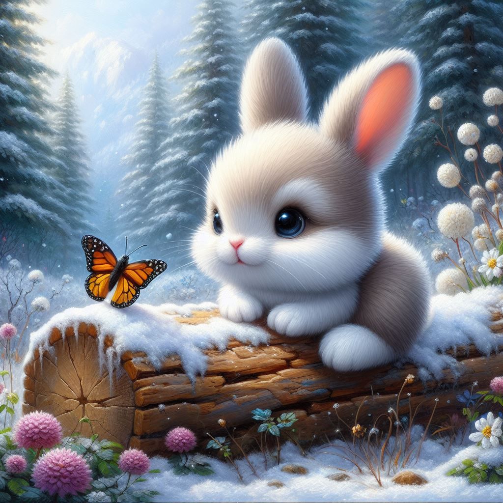Bunny with butterfly
