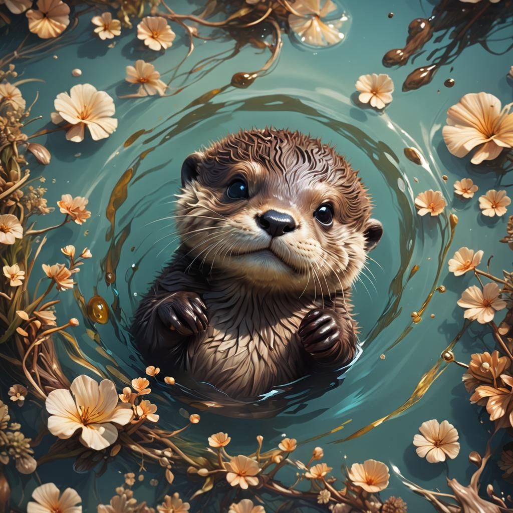 Otterly cute   by @Mr Doodle