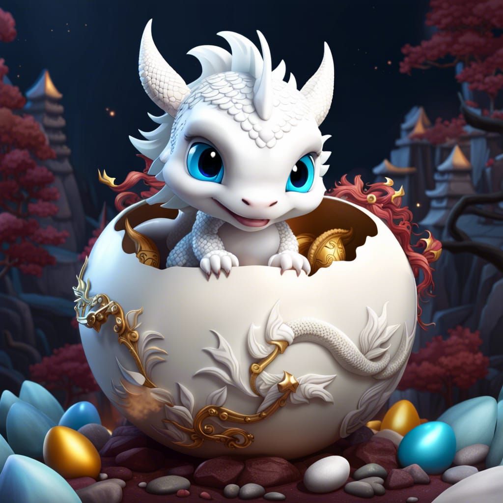 Baby white dragon