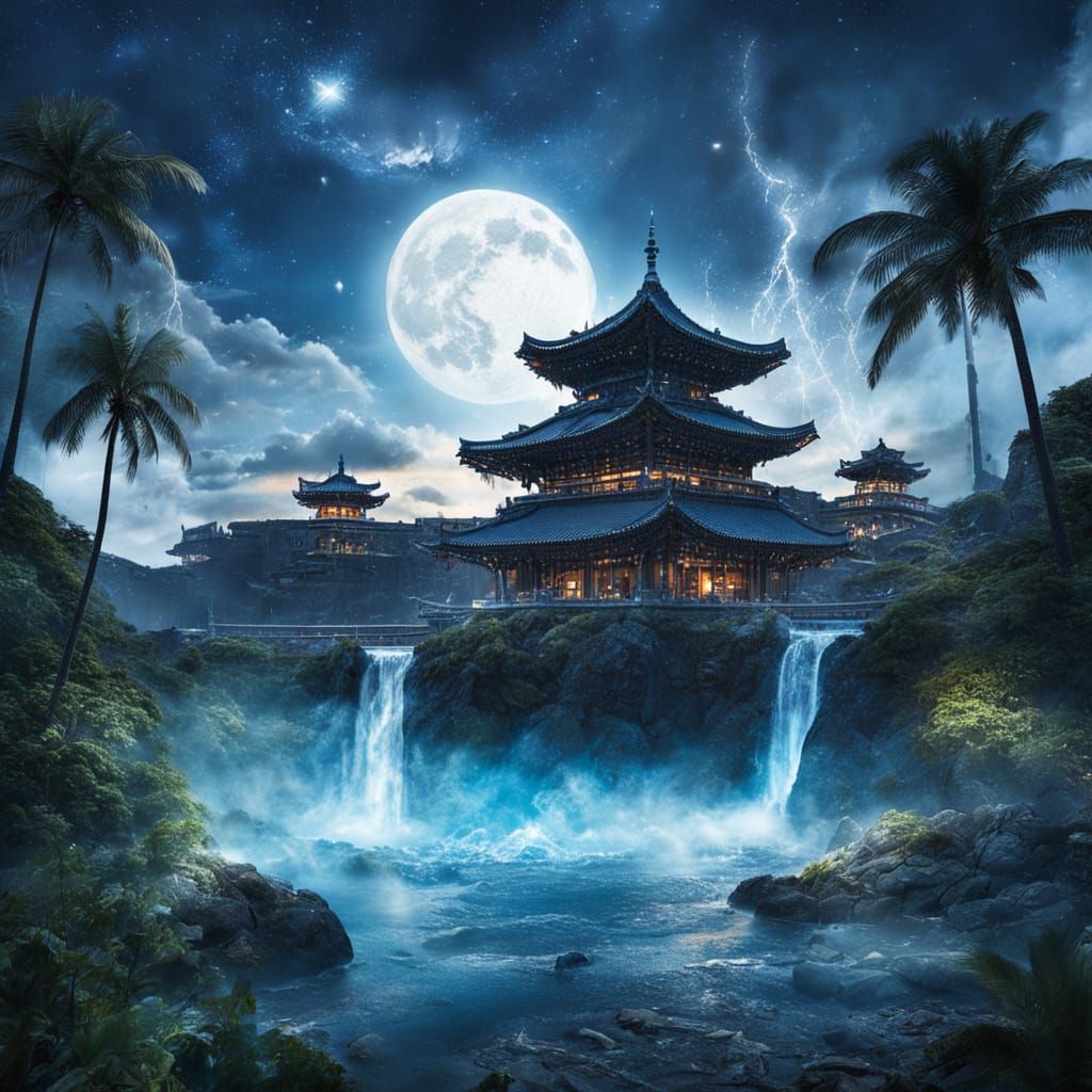 Midnight Cascades - 9 likes   by @TravellerUK