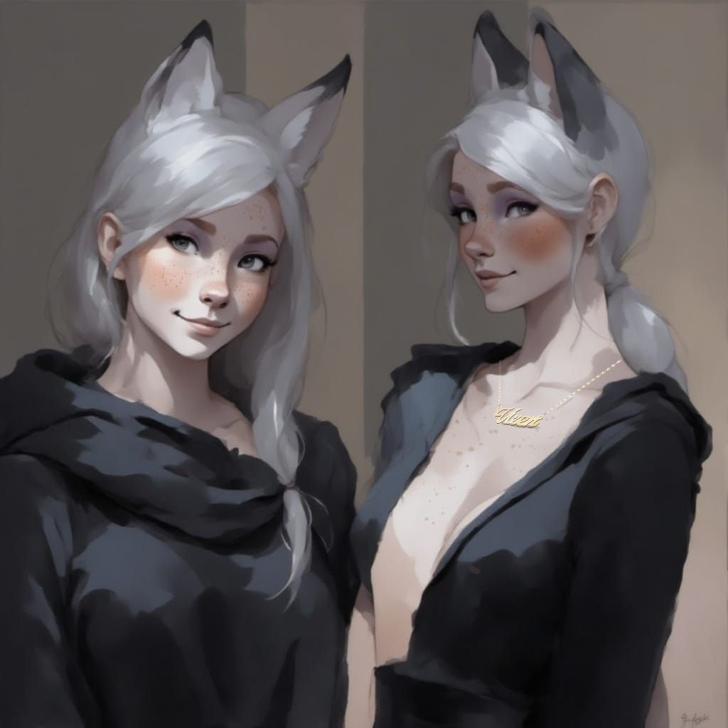 Vixen's selfie with silver hair.