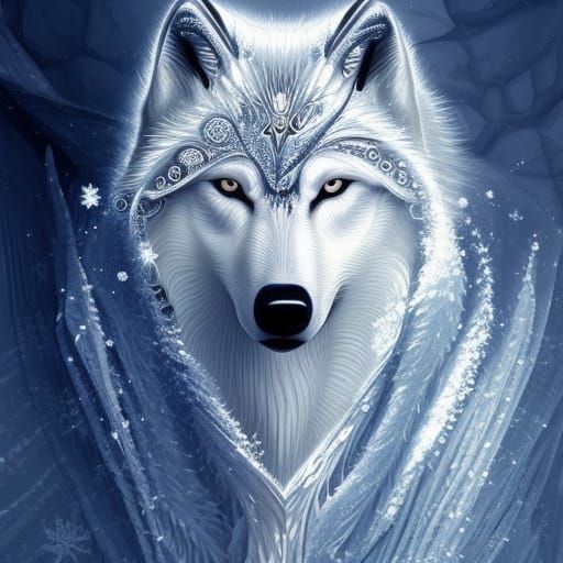 Snow Wolf #2 - AI Generated Artwork - NightCafe Creator