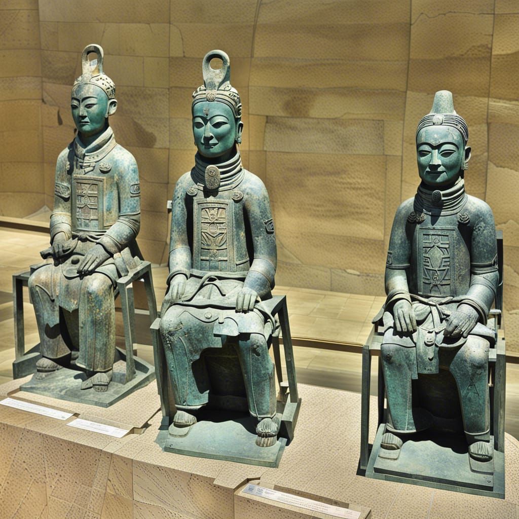 铜雕坐像