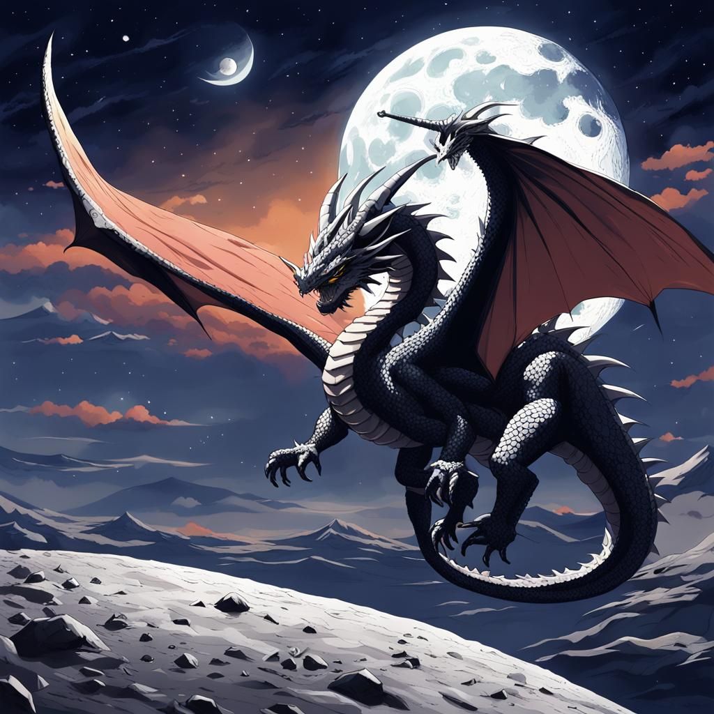 dragon on the moon