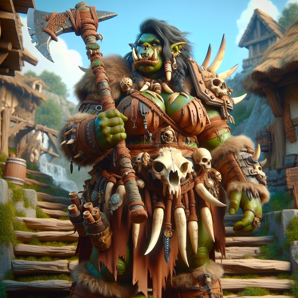 Khalla the Orc barbarian