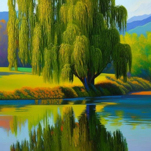 Willow Tree Painting Ai Generated Artwork Nightcafe Creator