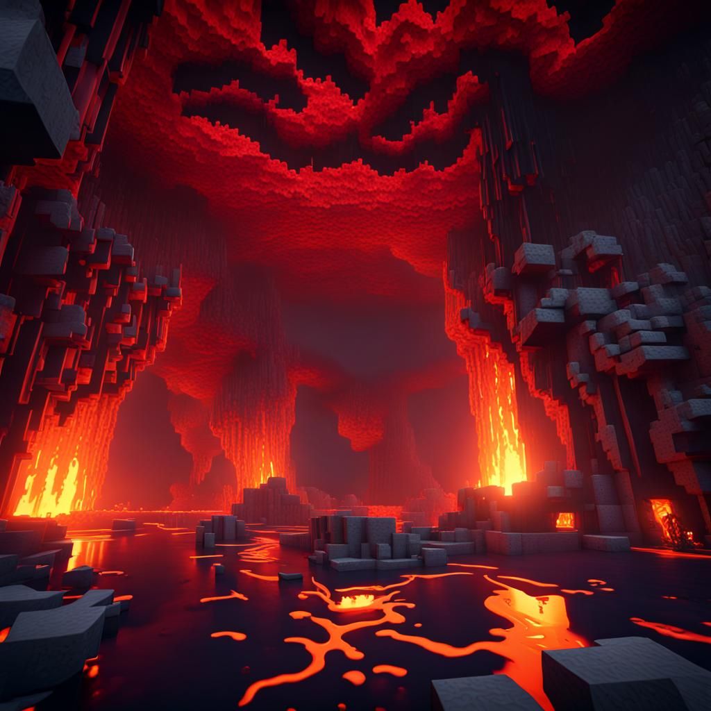Minecraft Nether - AI Generated Artwork - NightCafe Creator