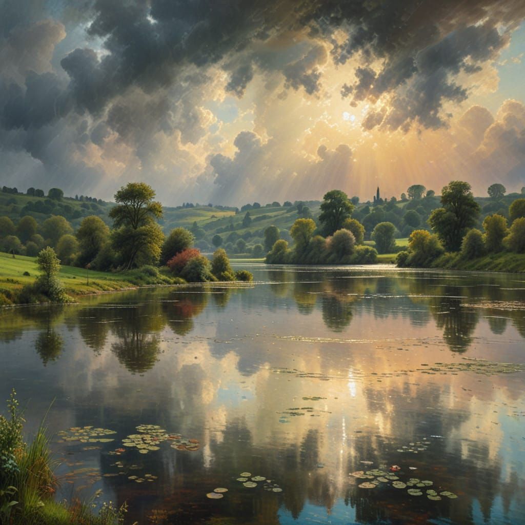 Rainy Countryside Serenity in Photorealistic Detail
