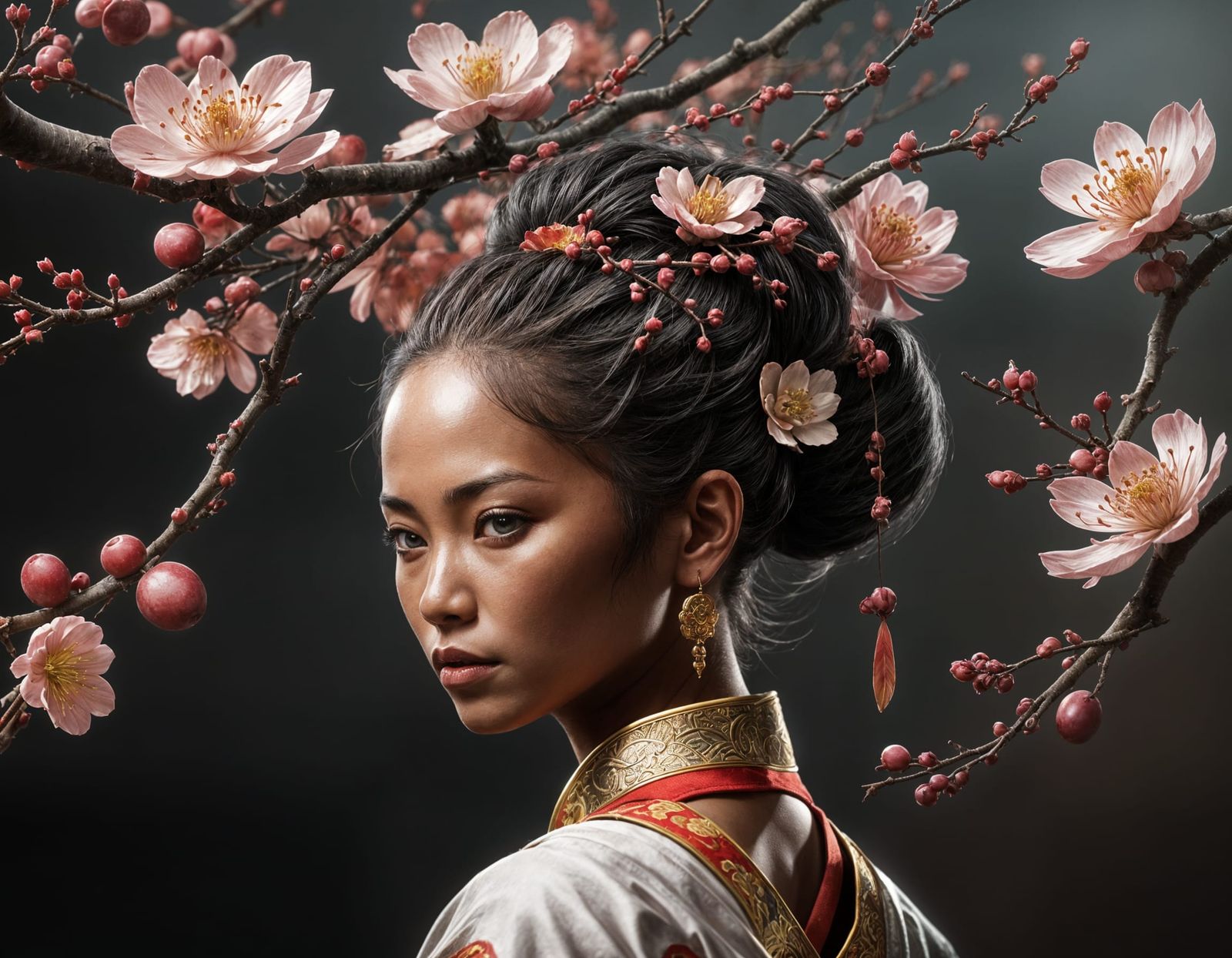 African-Chinese Female Plum Blossom Shaolin  by @Susan