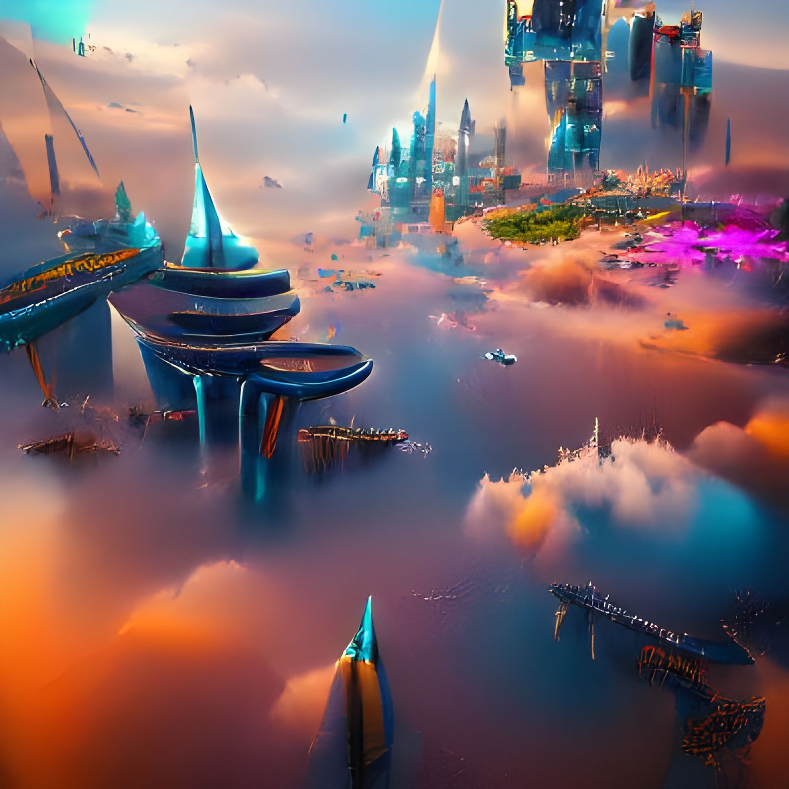 Beautiful futuristic city
