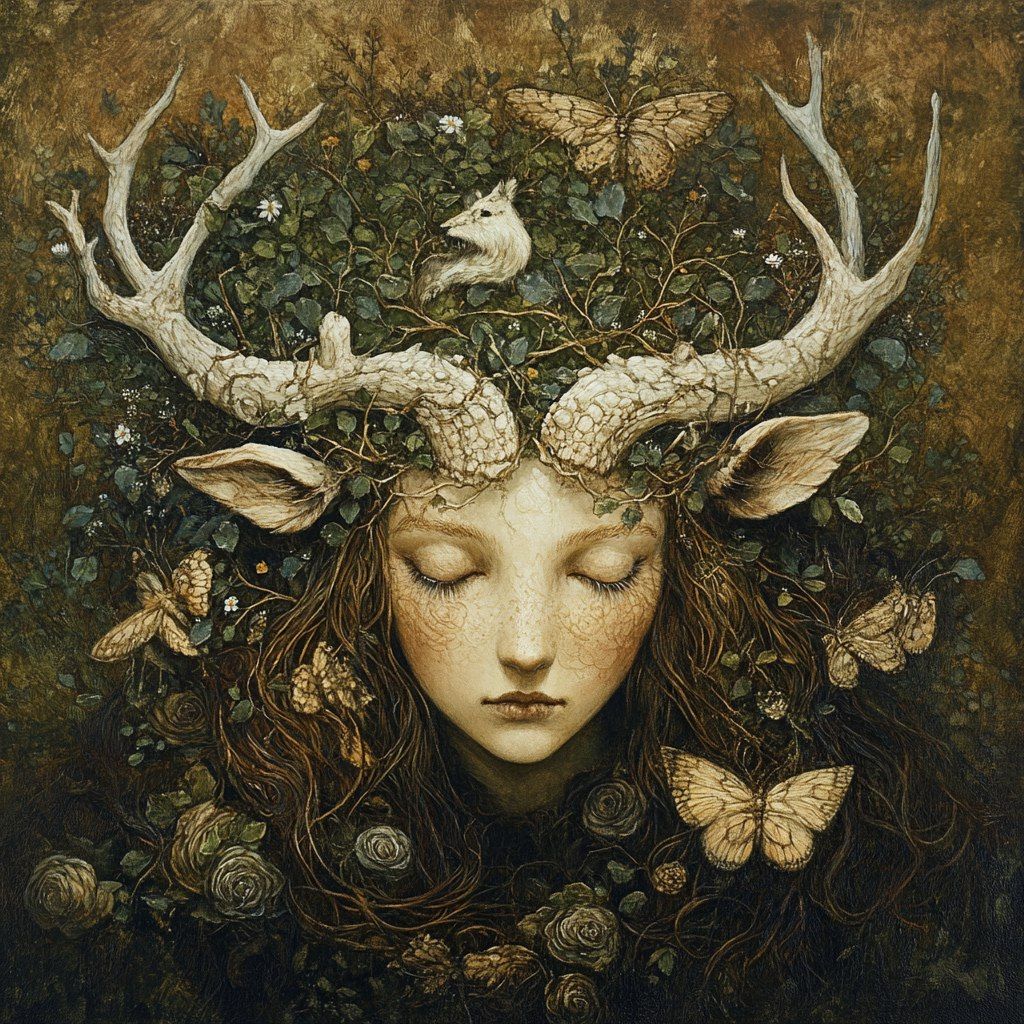 "Mycelia" -  A fictional goddess of fungi who embodies the l...