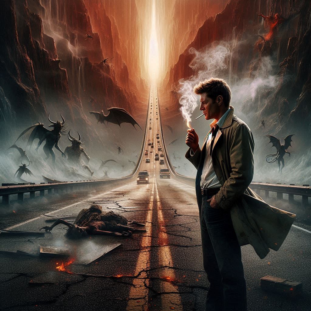 John Constantine pauses on the highway to Hell