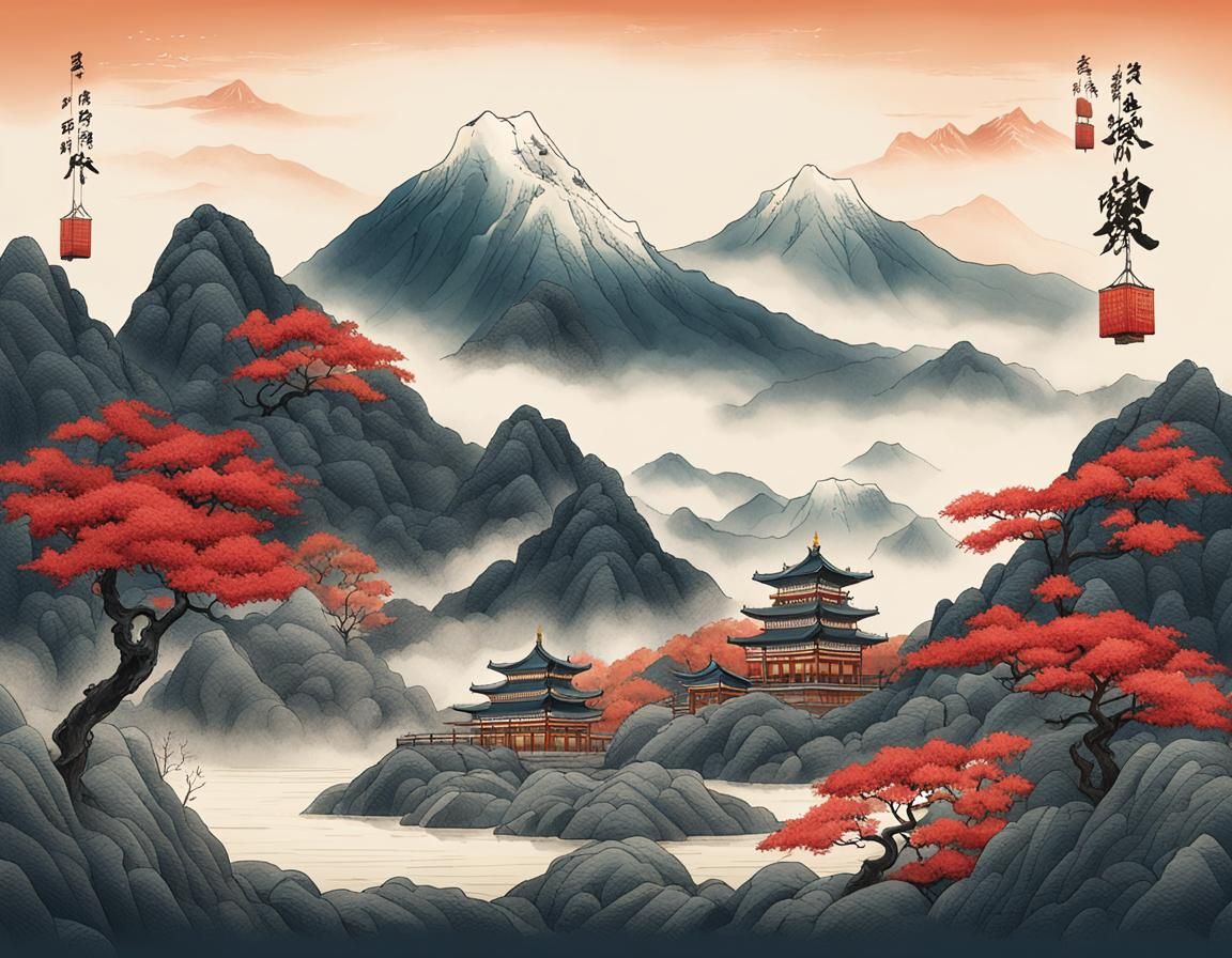 Seaside Medieval Town Backed by Mountains