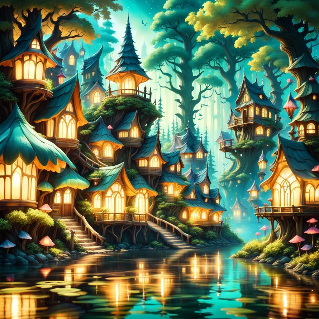 Beautiful fantasy world - AI Generated Artwork - NightCafe Creator