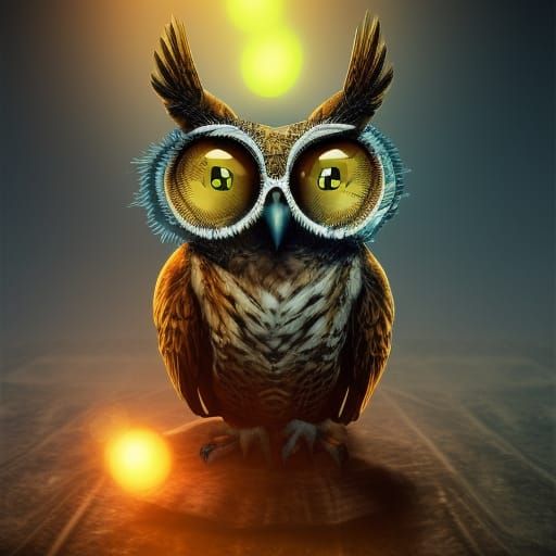 Portrait of a creepy owl - AI Generated Artwork - NightCafe Creator