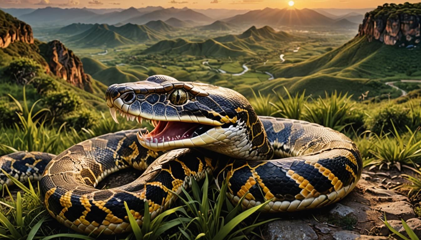 macro of a python snake, - AI Generated Artwork - NightCafe Creator