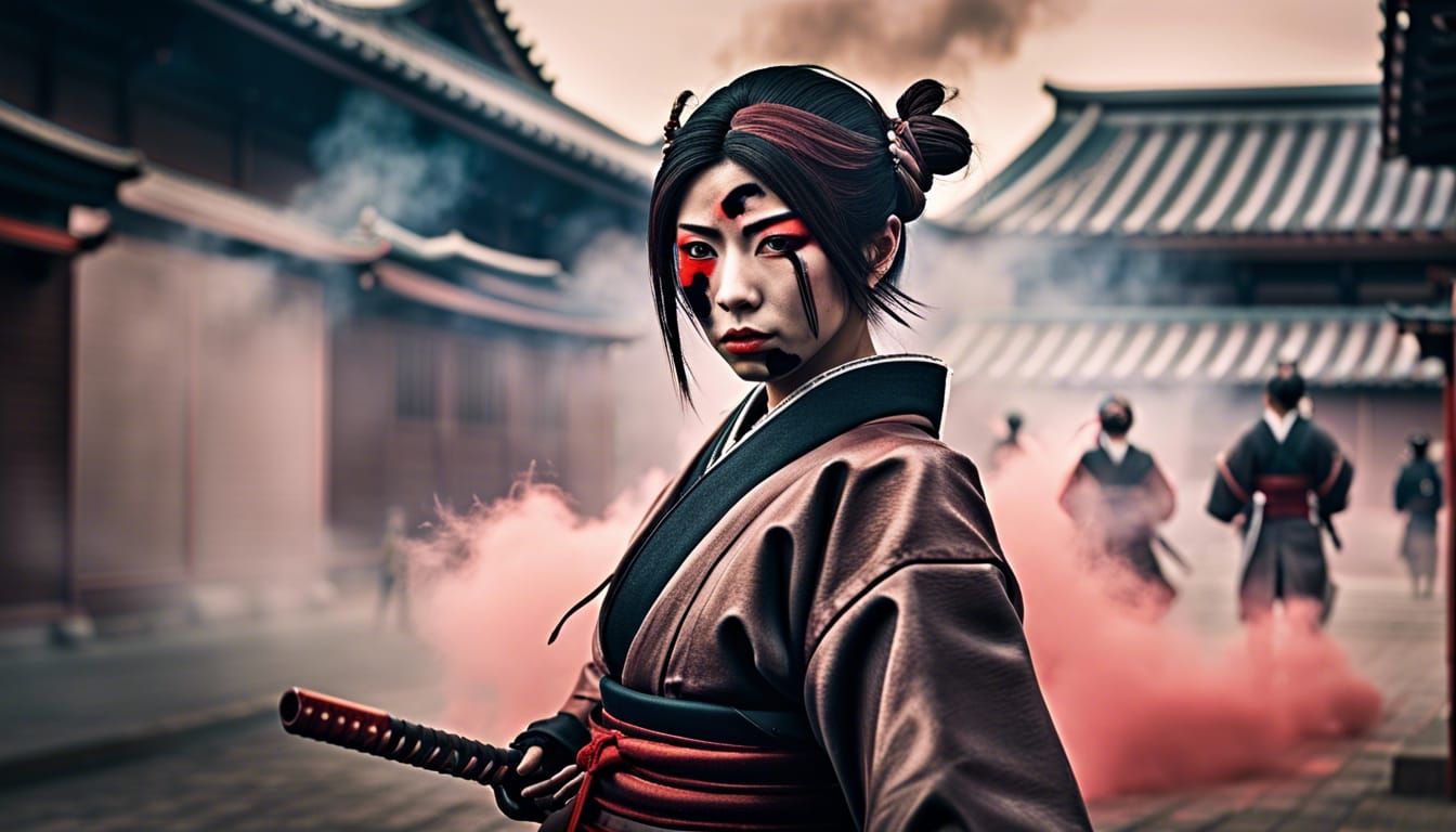 a gorgeous kunoichi escaping from Edo.