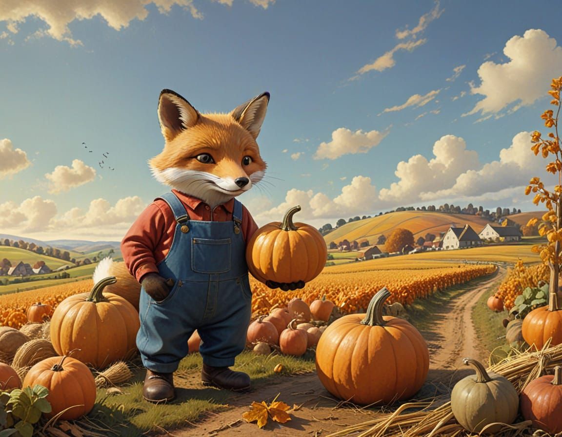 Archibald Fox, pumpkin farmer  by @Jake Blues