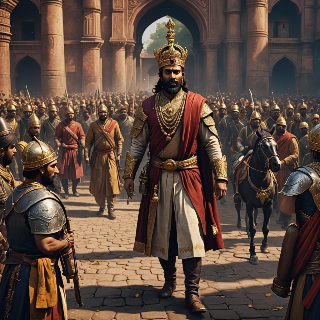 Chhatrapati Shivaji Raja of Maharashtra arrives at the court...