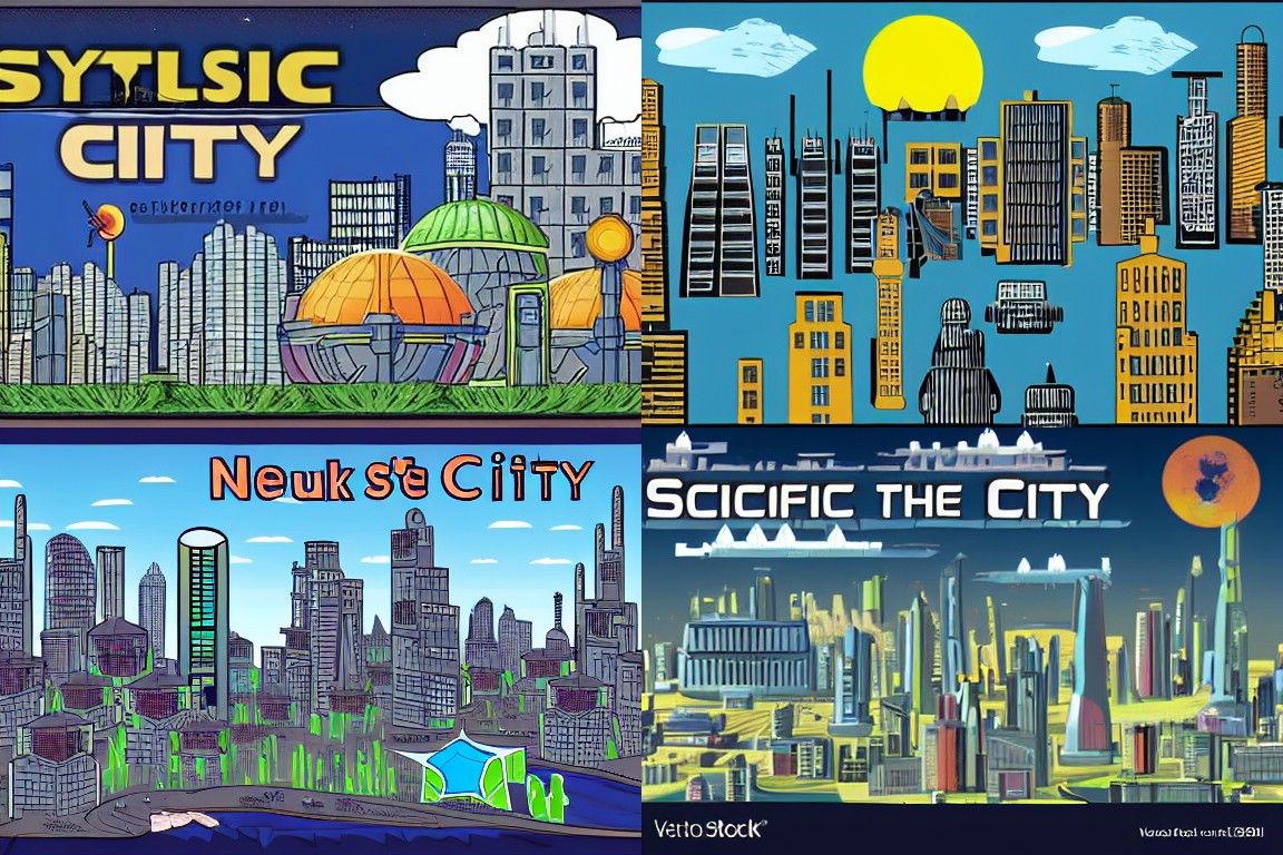 Sci-fi city in the style of Northwest School