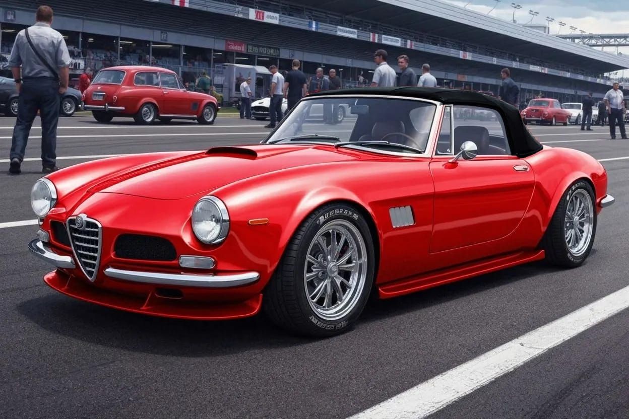 Alfa Romeo 3200 Spider Super Veloce (fictional), Red, roof u...