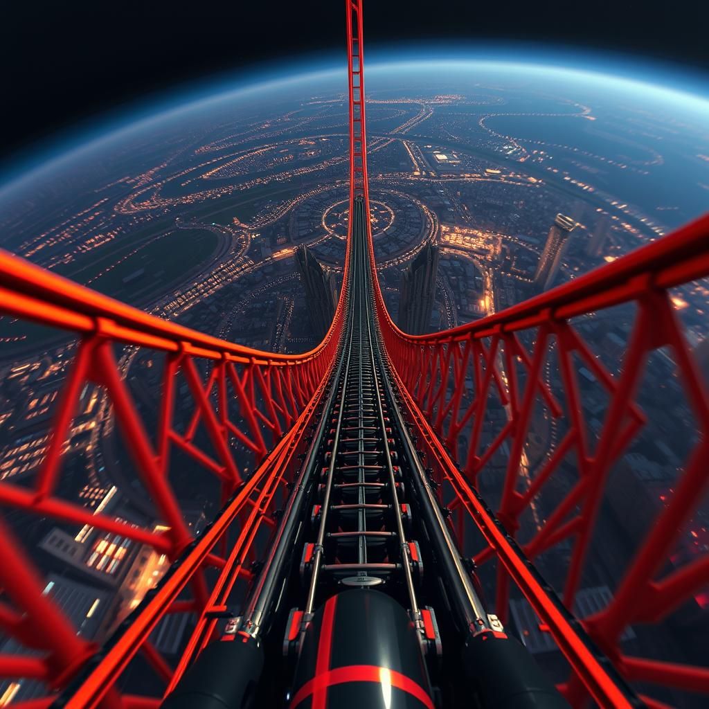 Rollercoaster over the city  by @Pickled Jim