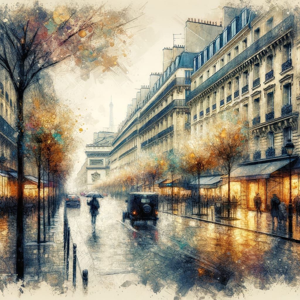 Rainy day in Paris