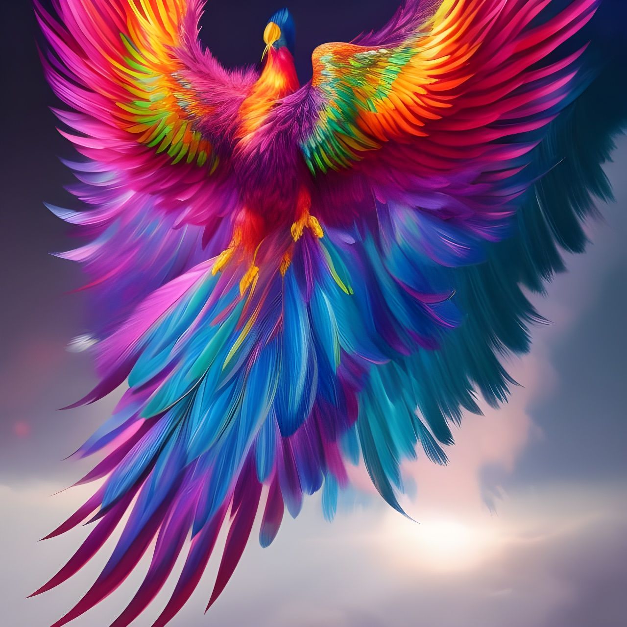Rainbow Phoenix  by @Narolinus
