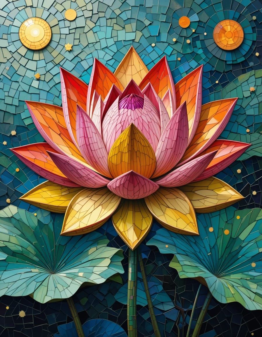 Lotus Flower Mosaic