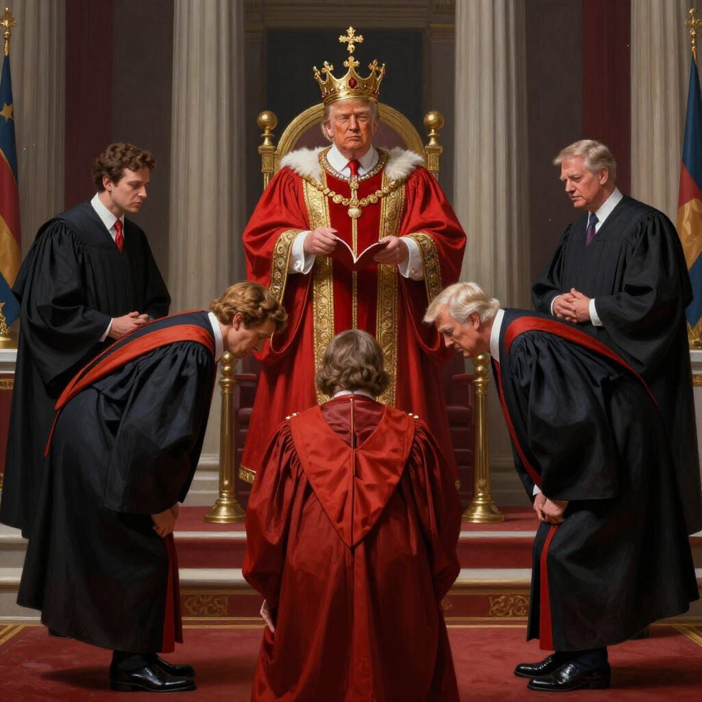 6 Supreme Court justices genuflecting before king Trump