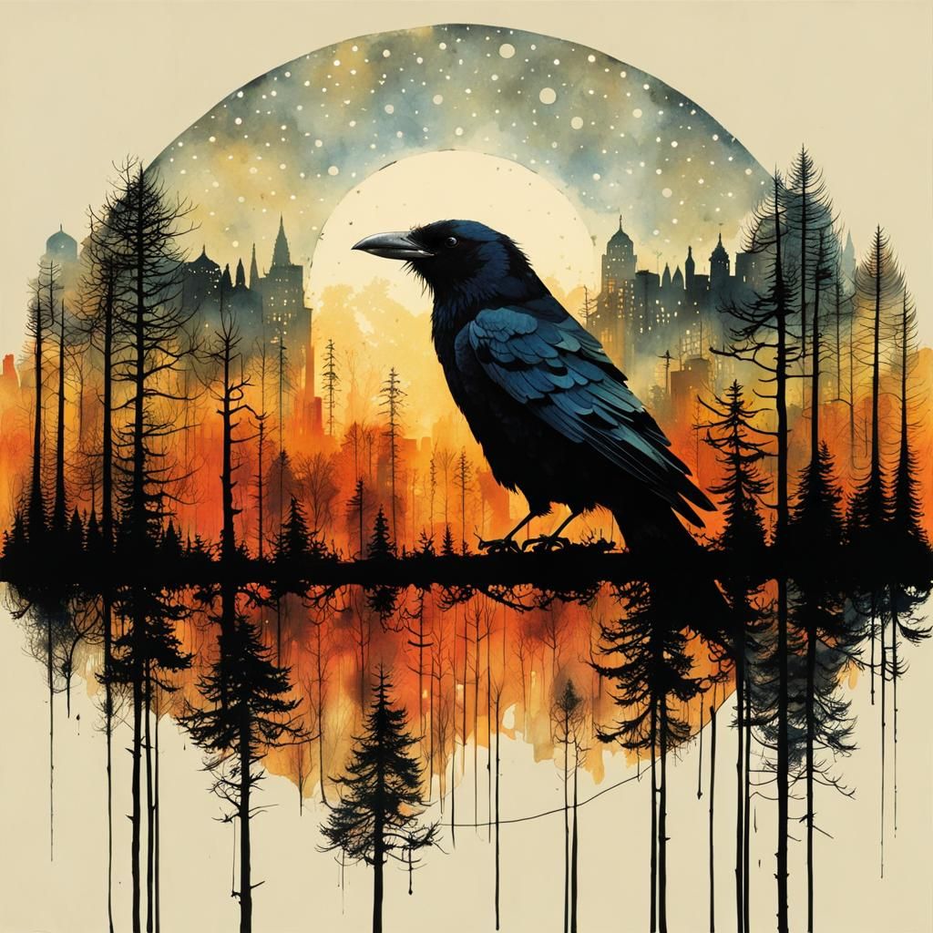 Town & Country Crow  by @MommaKitty