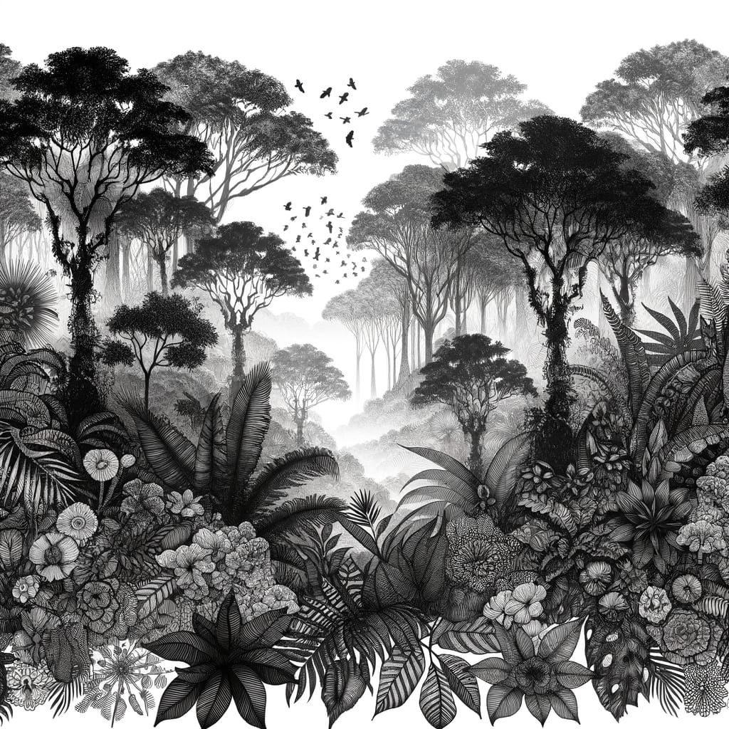 Enchanted Jungle: pen drawing