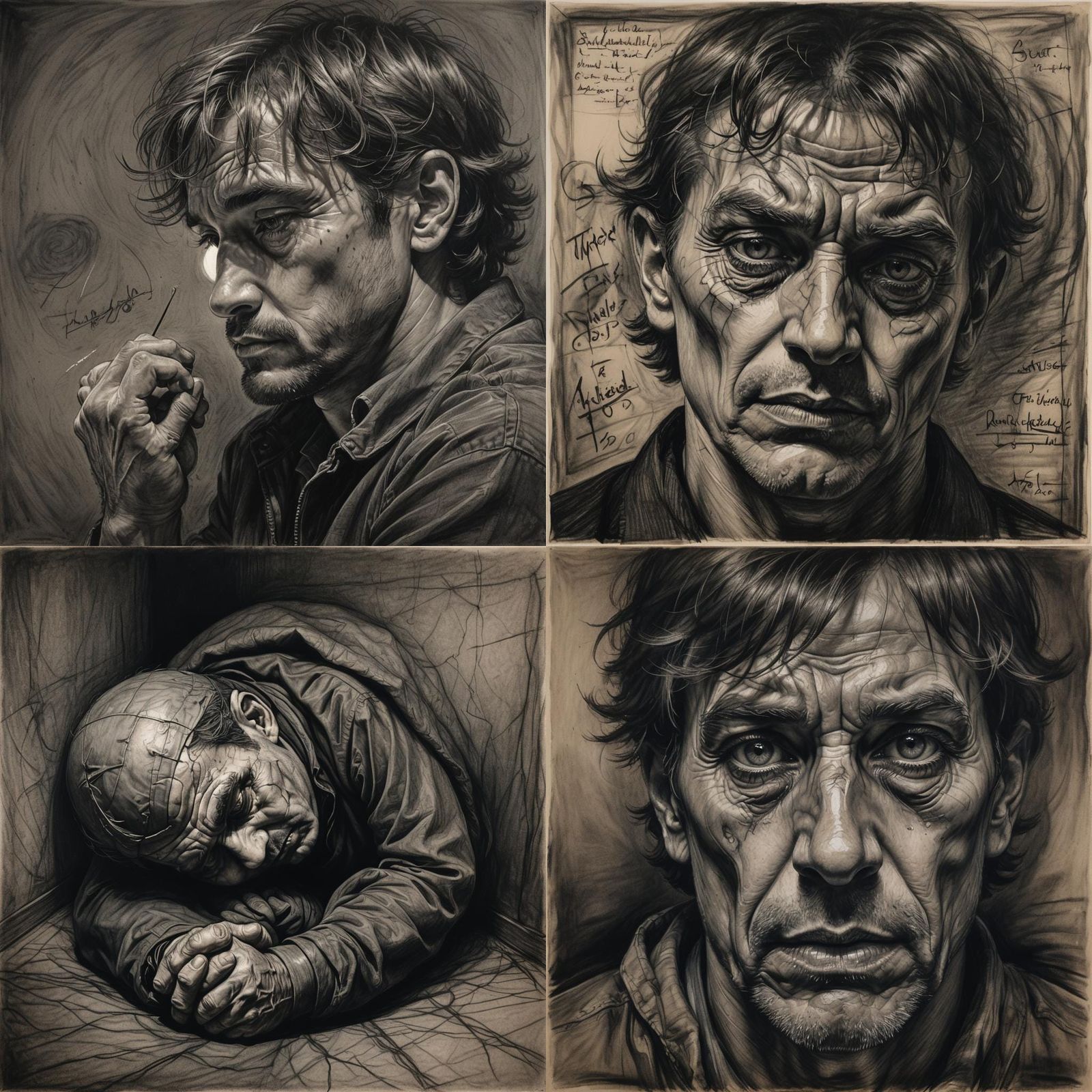 Hopelessness: A Charcoal Drawing of Fear