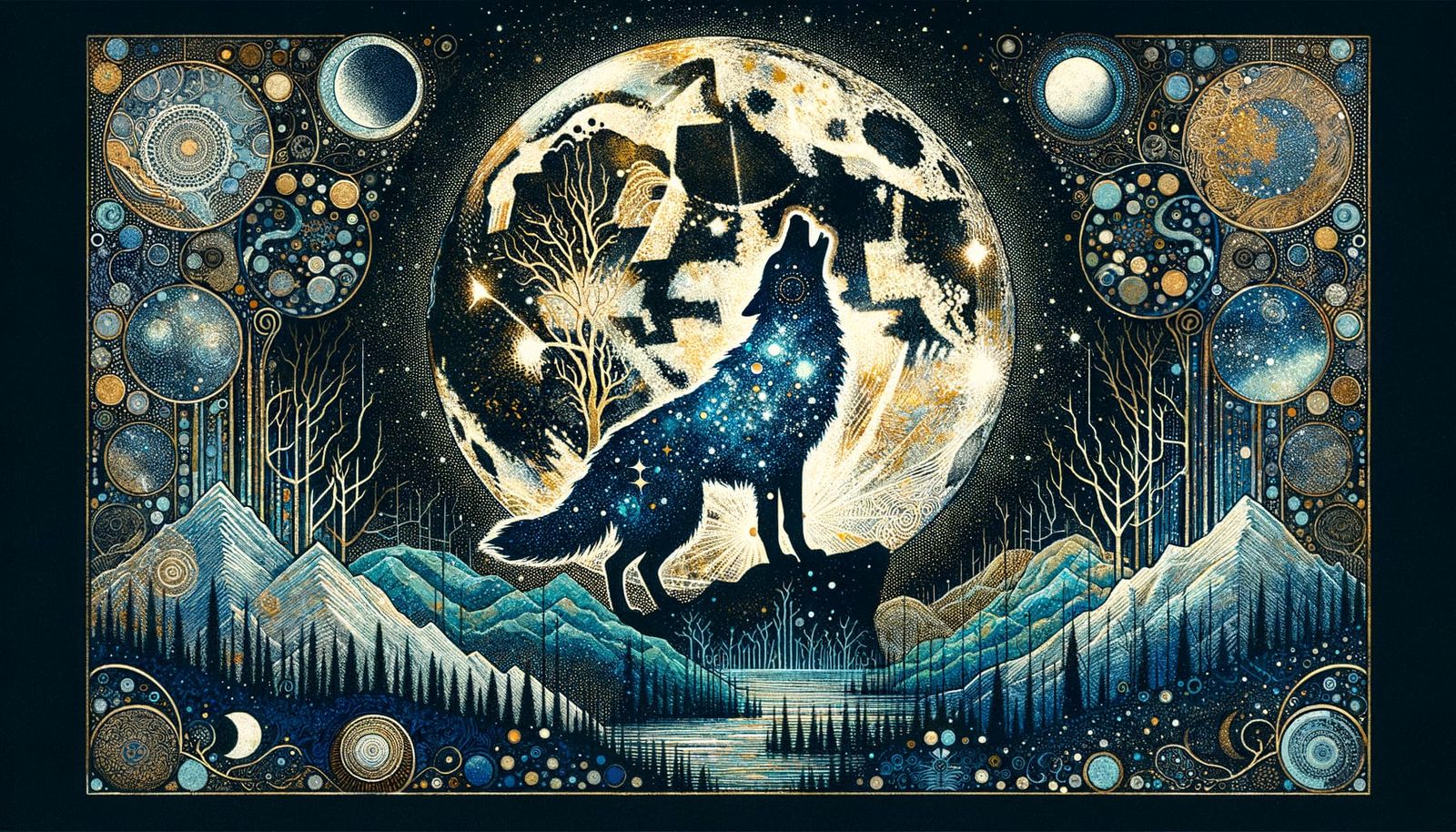 Wolf and Moon