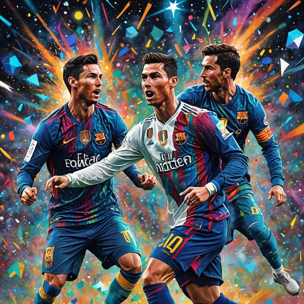 Cristiano Ronaldo with Messi
