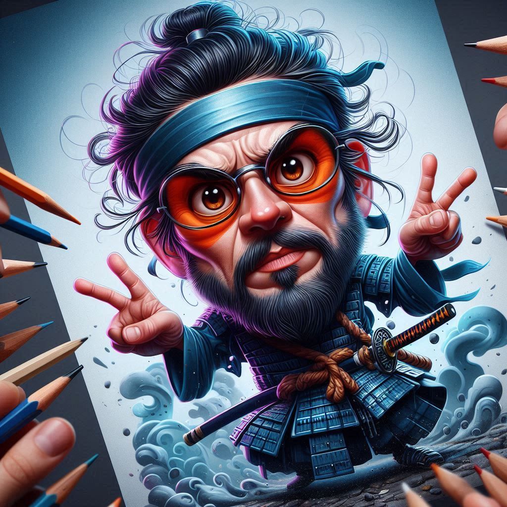 Samurai Cartoon Caricature