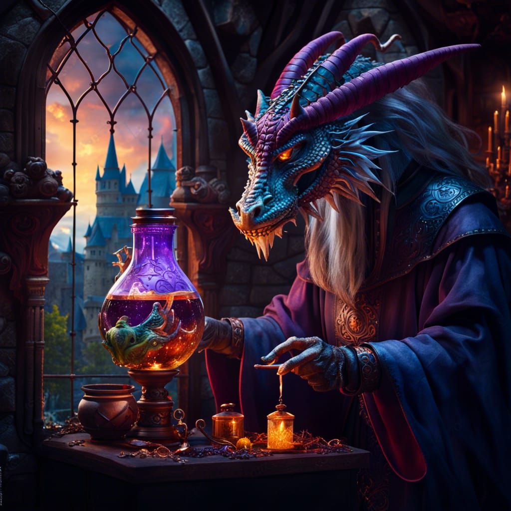 Dragon wizard - AI Generated Artwork - NightCafe Creator