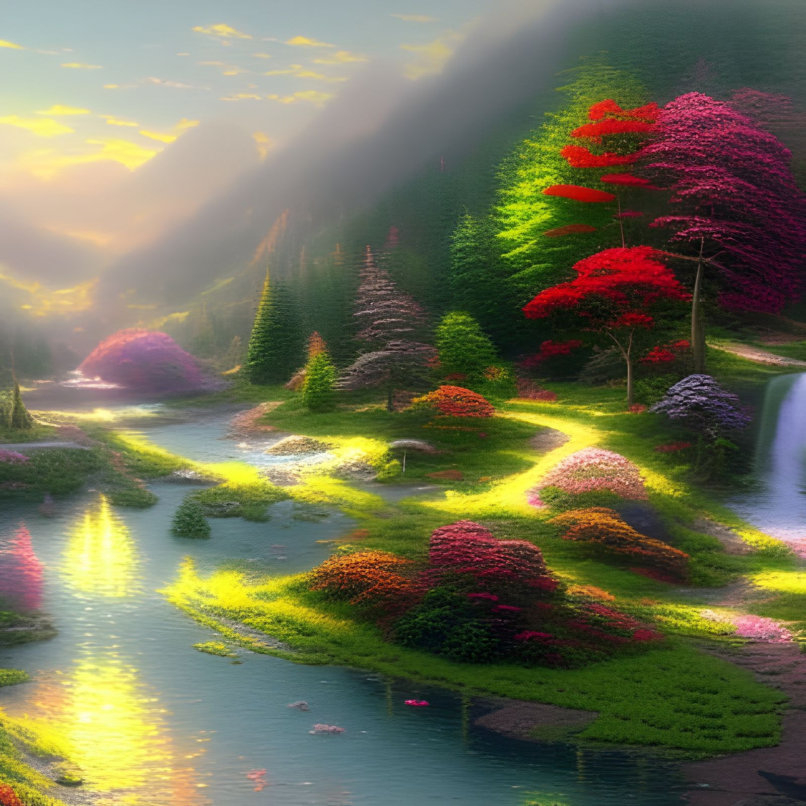 Beautiful landscape with mountains - AI Generated Artwork - NightCafe ...