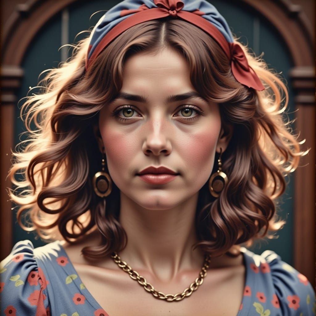 Plump, beautiful woman head and shoulders portrait, 8k resolution concept art portrait by Greg Rutkowski, Artgerm, WLOP, Alphonse Mucha dyna...