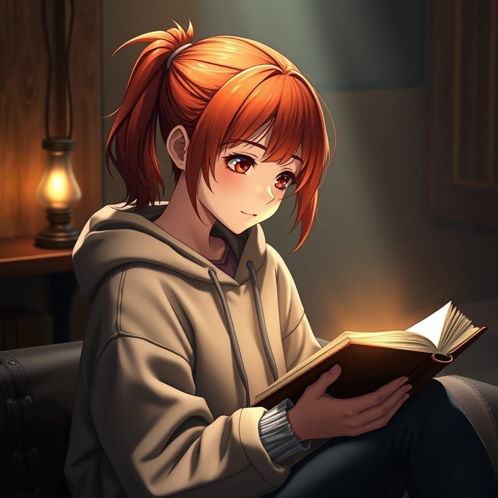 Enchanted Scholar in Whimsical Study