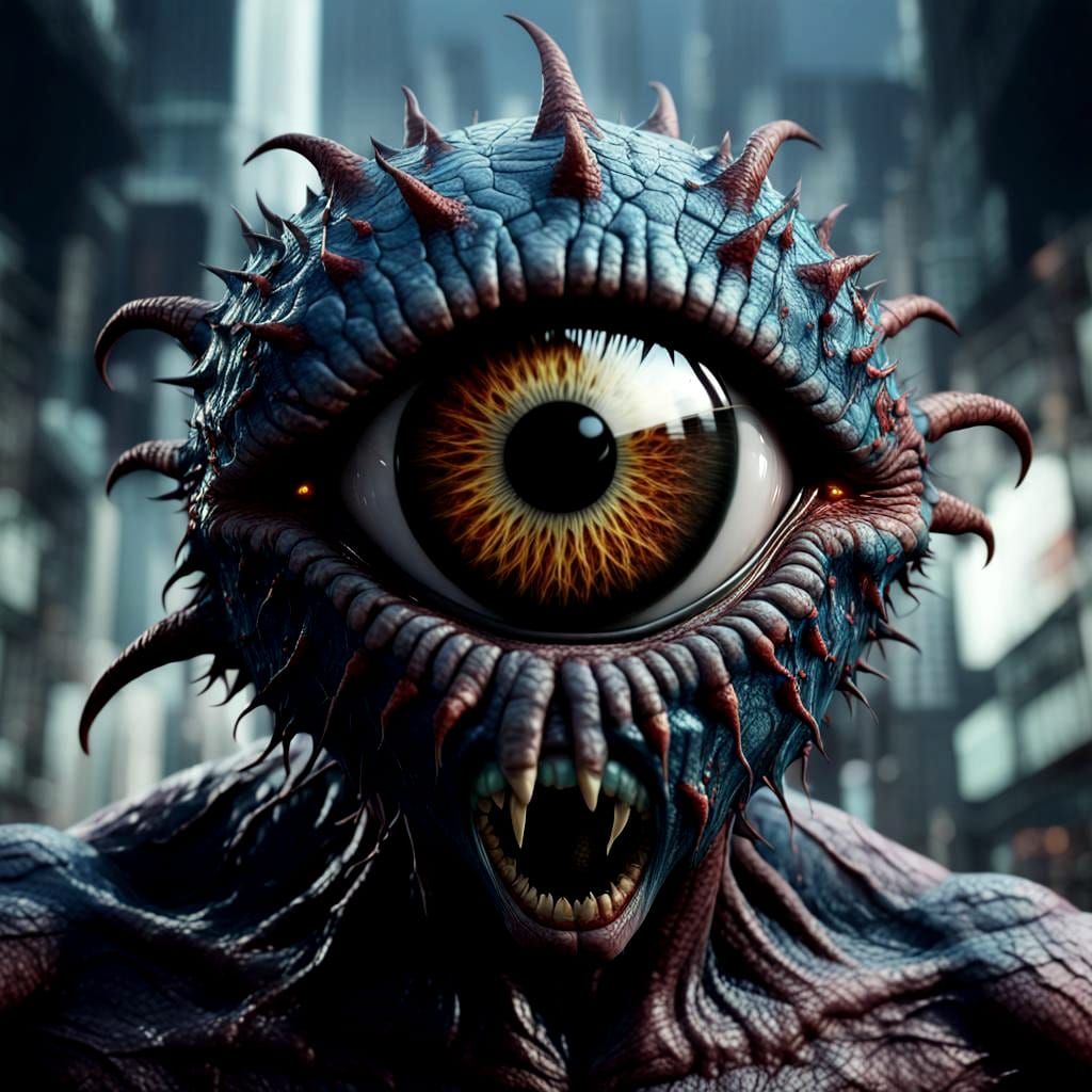 Hyperrealistic 3D Render of a Detailed Humanoid Monster