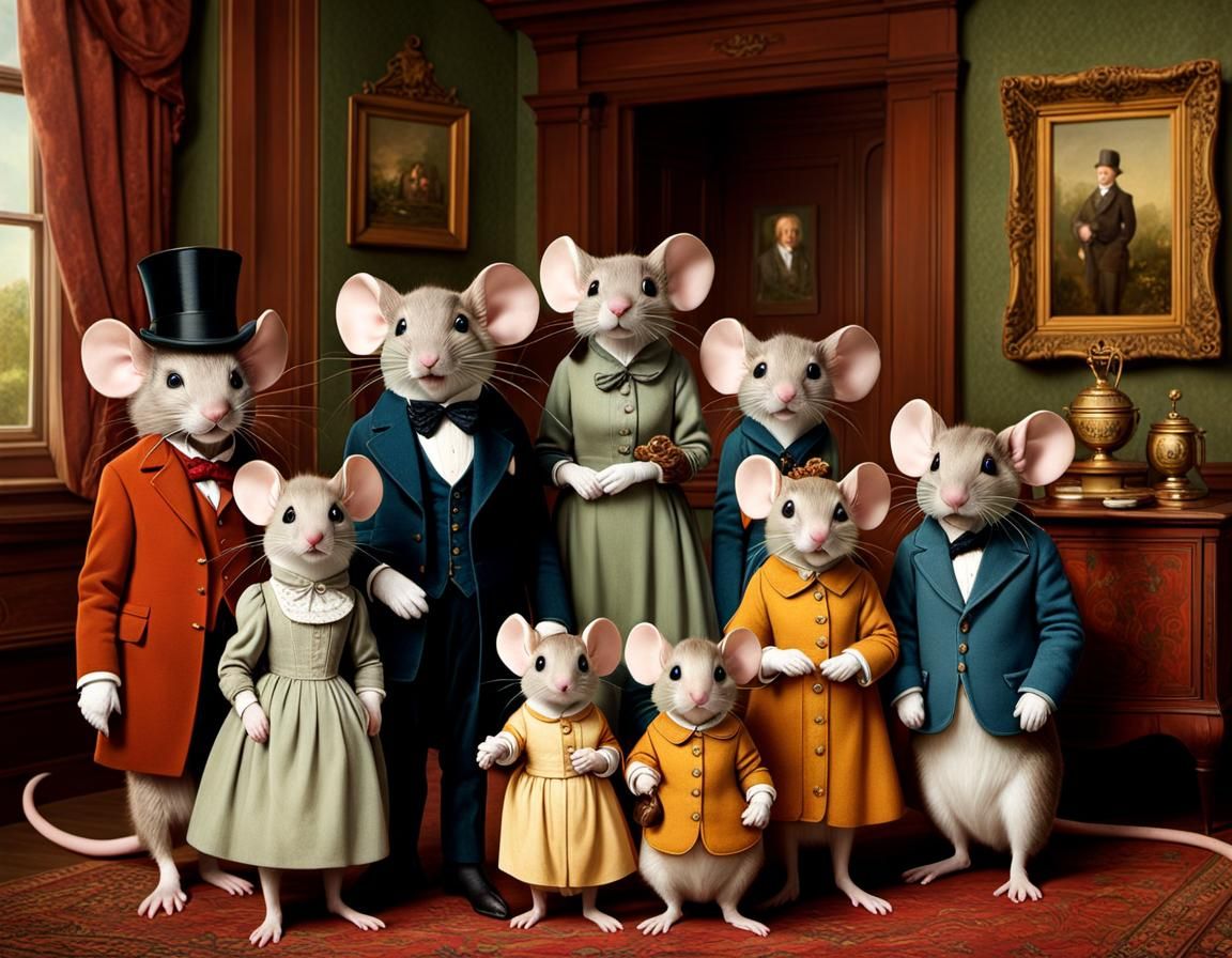 Aristo mice Family portrait - AI Generated Artwork - NightCafe Creator