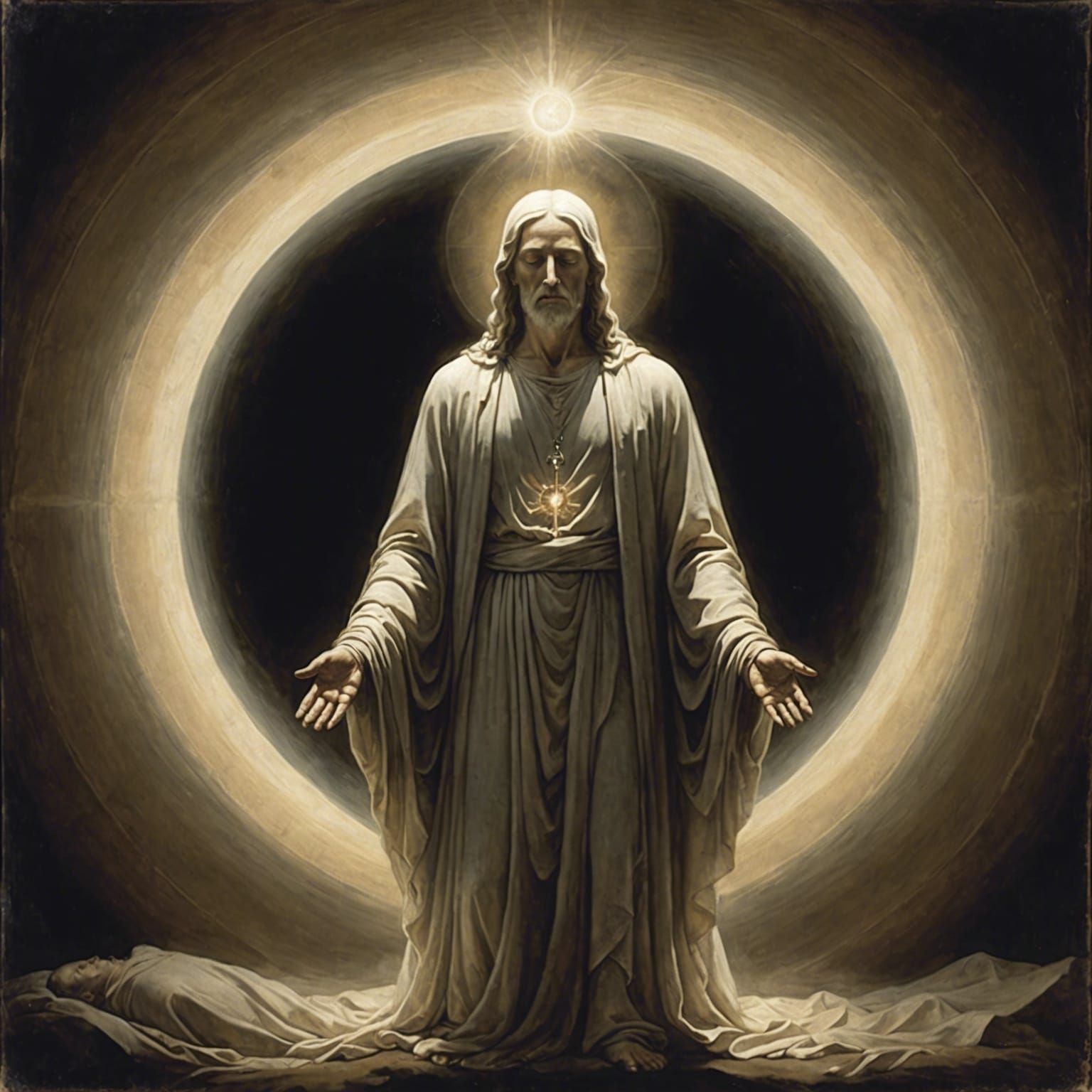 Generate an image depicting the departure of the soul from a...