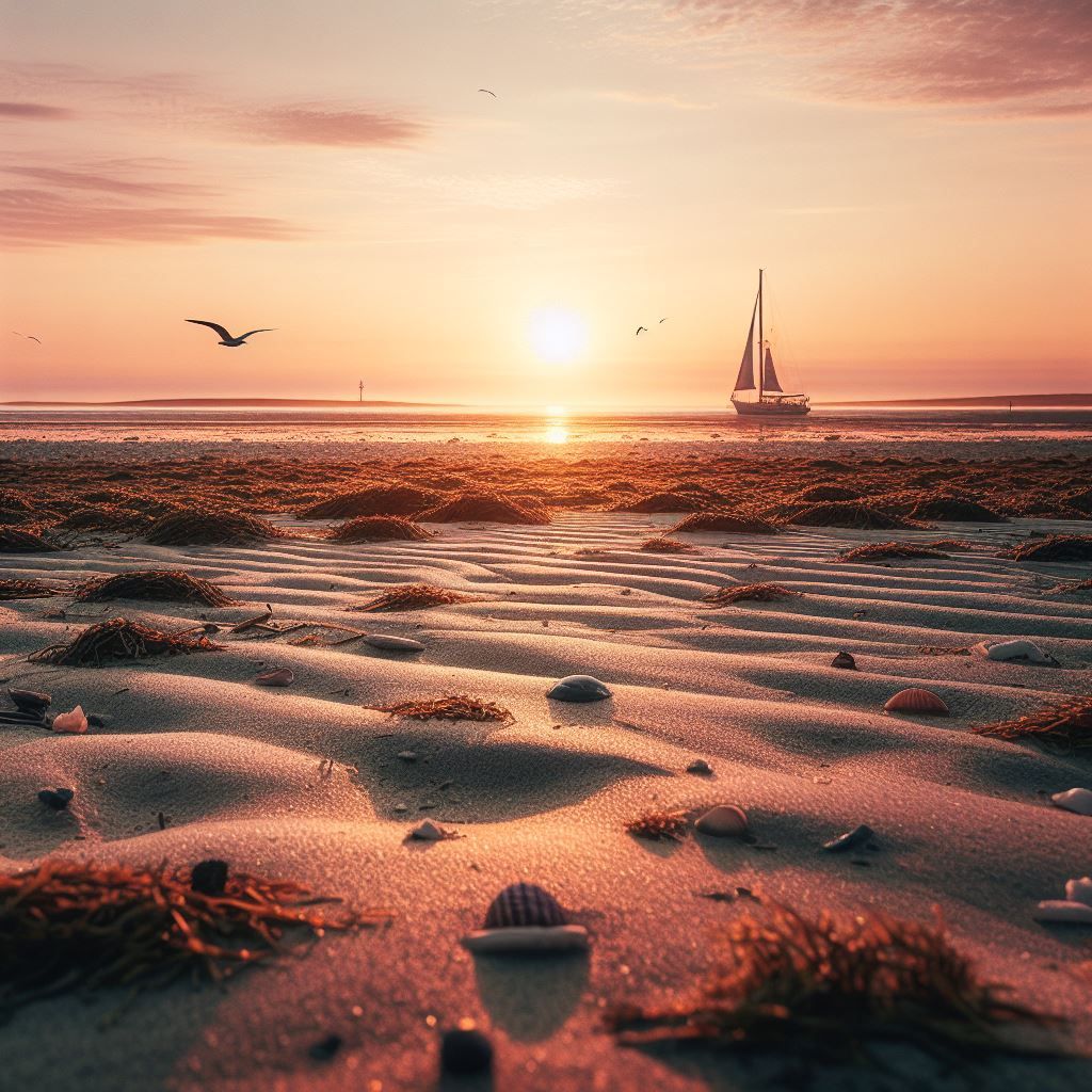A serene landscape of a beach v2