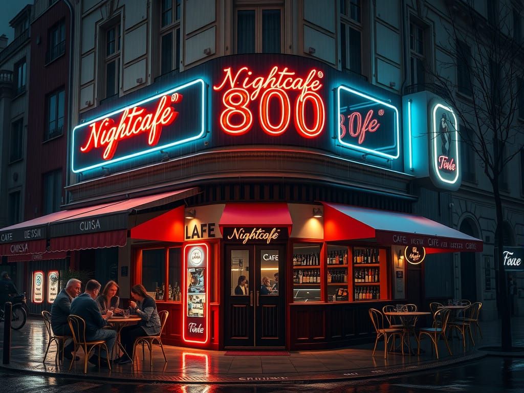 Nightcafe in New York  by @Old Sloth-Lord
