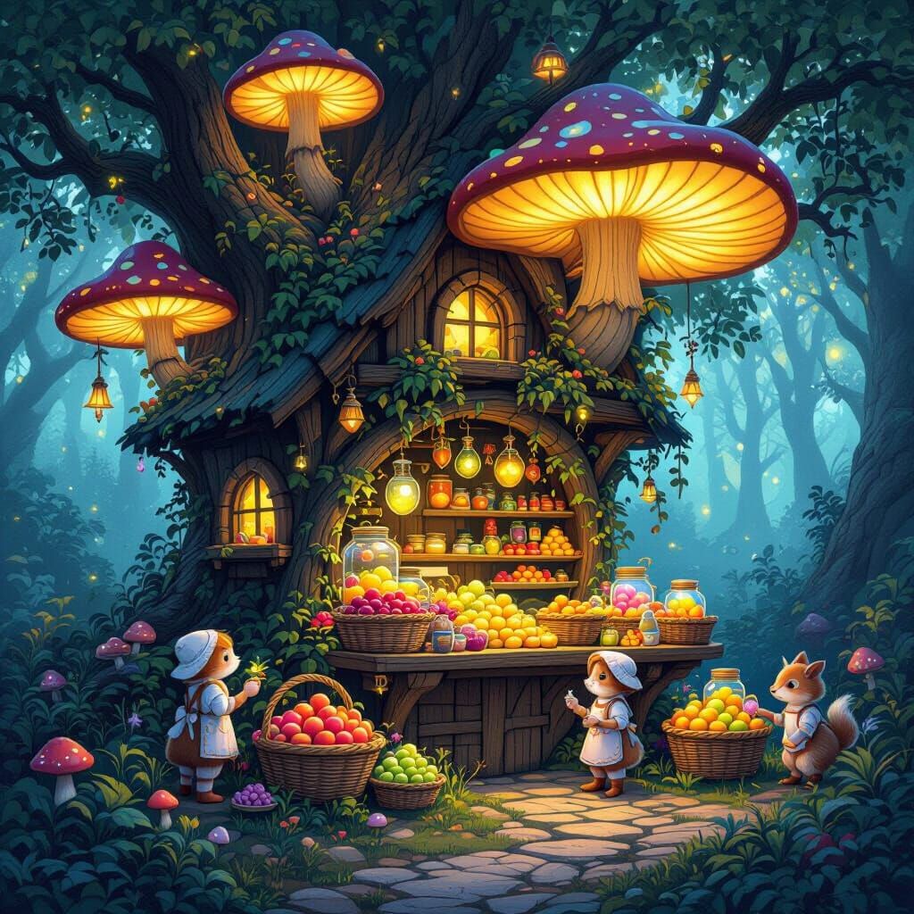 Enchanted Forest Farmstand in Overgrown Treehouse