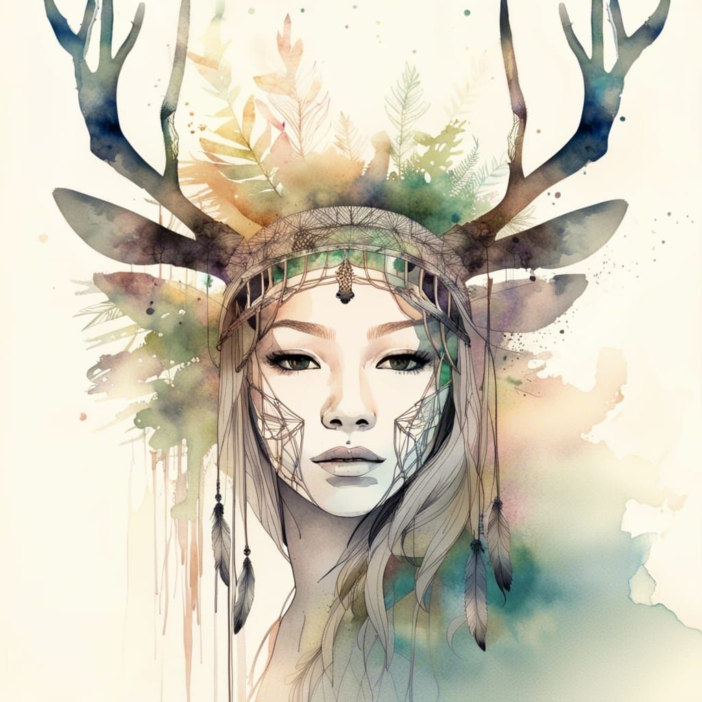 Deer Princess - AI Generated Artwork - NightCafe Creator