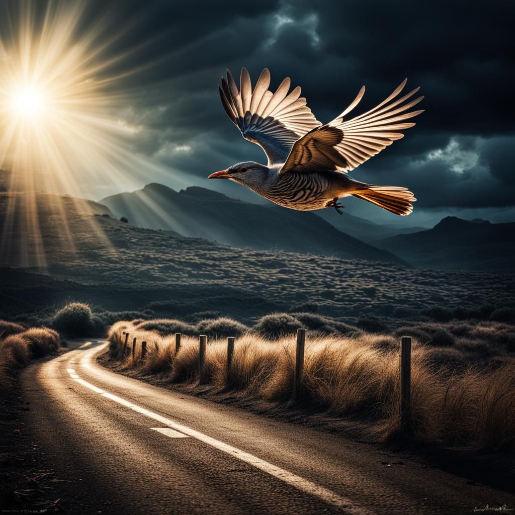 A bird in the light
