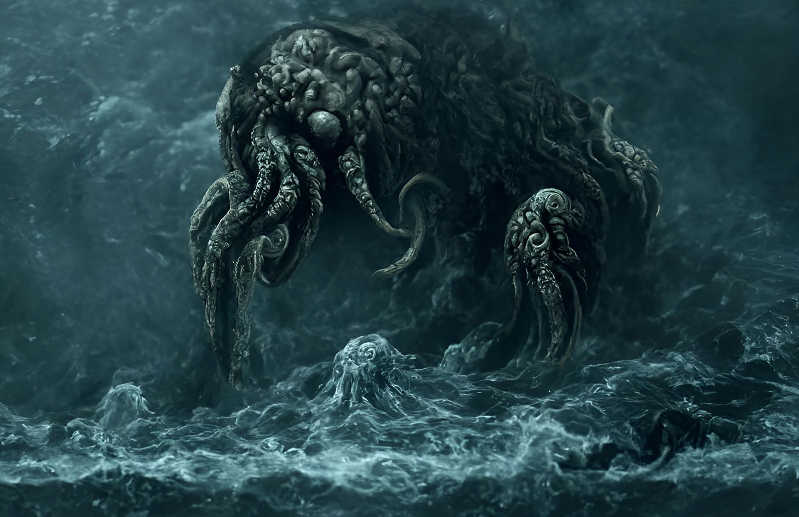 Cthulu On The Shoreline - AI Generated Artwork - NightCafe Creator